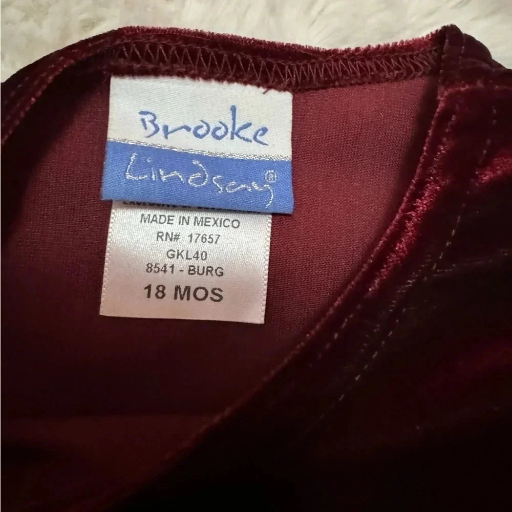 Brooke Lindsey toddler girl velvet top with floral skirt for 18 months - Picture 4 of 6